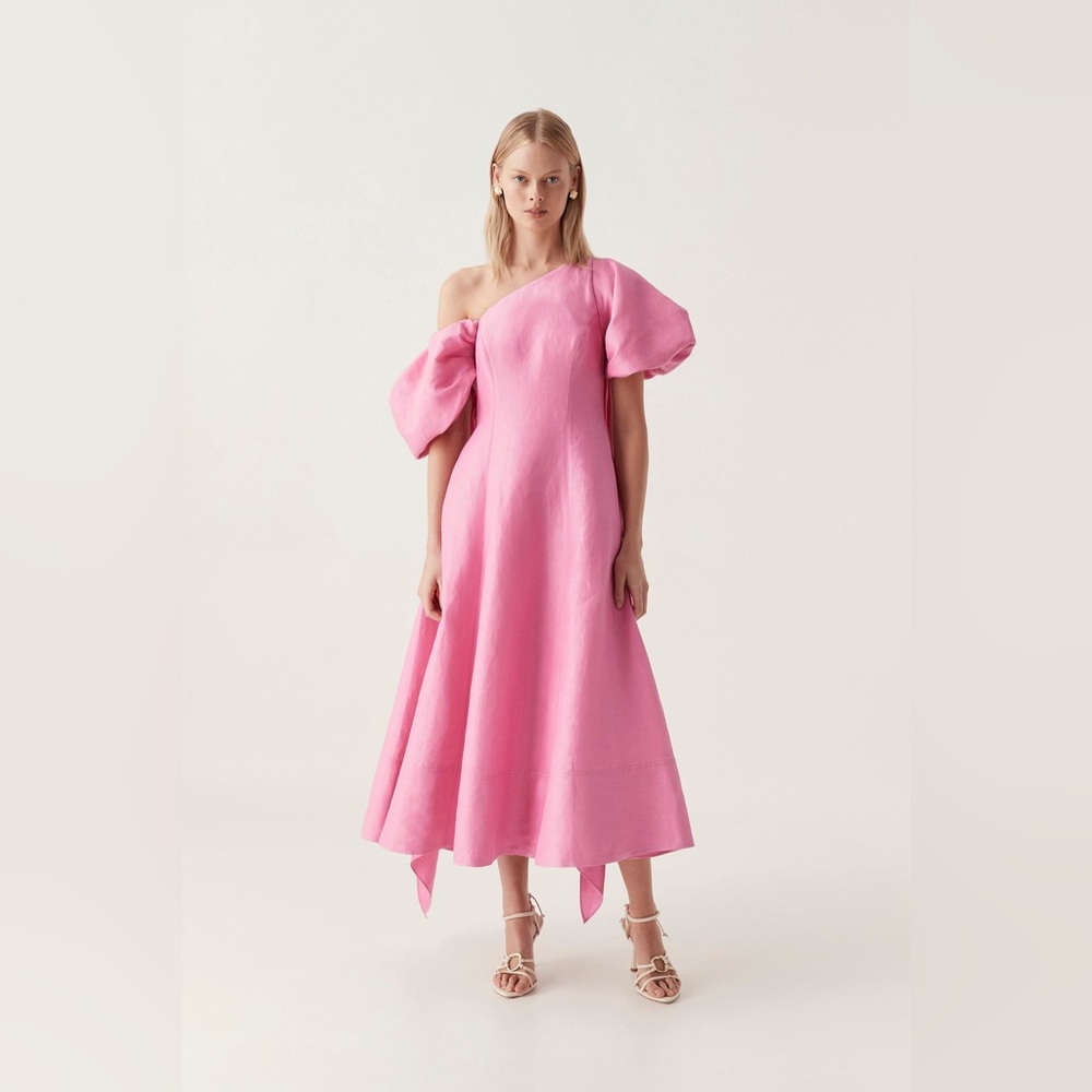 Arista Tulip Sleeve Midi Dress - AJE in pink